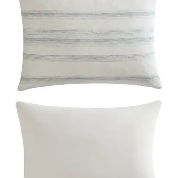 Calvin Klein Strie Stripe Cotton Off-White Duvet Cover Set Queen - Picture 5 of 8